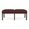 Lesro Lenox Wood 2 Seat Bench Wood Frame, Mocha, RF Nebbiolo Upholstery LW2001 - alternate 1